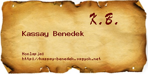 Kassay Benedek névjegykártya