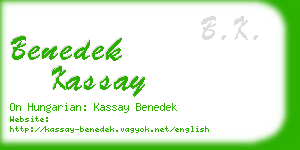 benedek kassay business card
